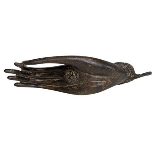 Main de Bouddha antique en bronze thaïlandais à Vitarka Mudra – beeldhouwkunst (photo 2 of 7)