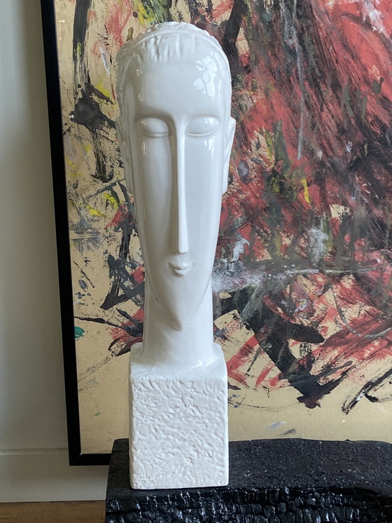 Image 1 of Buste beeld à la Modigliani, Brancusi en Afrikaanse beeldhouwkunst 