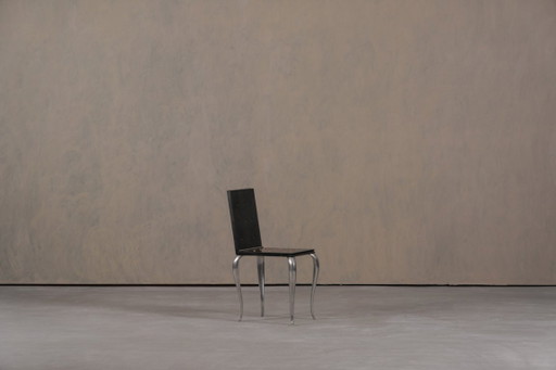 Silla/Mesa auxiliar Lola Mundo de Philippe Starck para Driade, Italia, década de 1980.