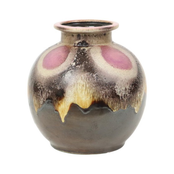 Image 1 of Sphärische Fett Lava Vase Lila 666-21