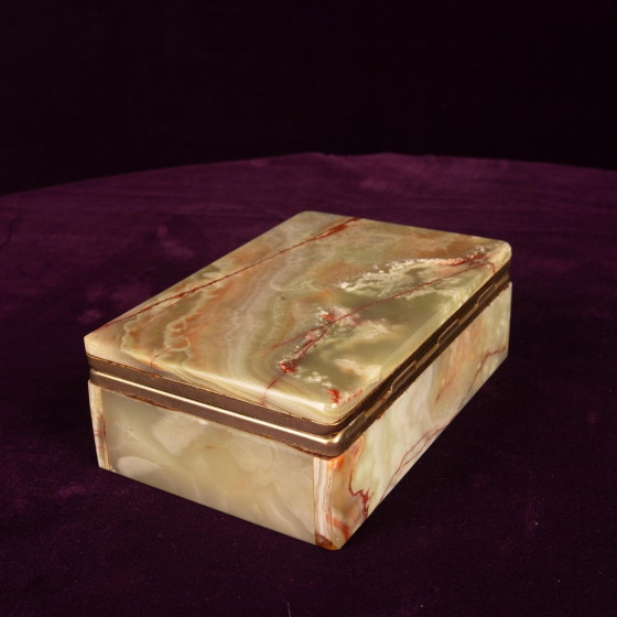 Groene Onyx en Messing Doos met Deksel, Italië 1970 – Decoratieve objecten, Marble, Italian Design (photo 18 of 18)