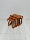 1970s Vintage Danish Mid-Century Teak Nesting Coffee Side Tables – Set of 3
