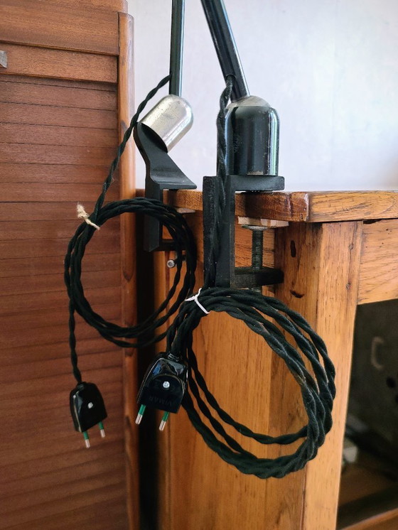 Image 1 of Fully restored black Mazda 1930-40 architect lamp