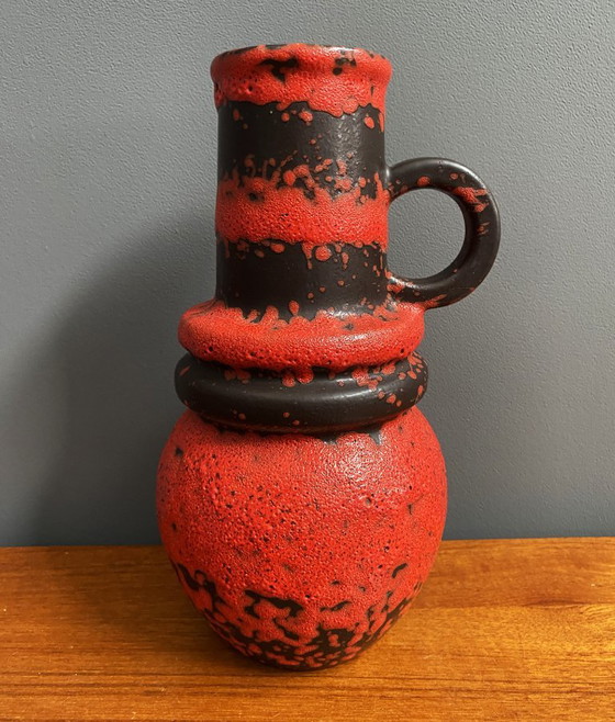 Scheurich Vase Model 428-26 Red And Black West Germany Pottery – Ceramic (photo 6 of 12)