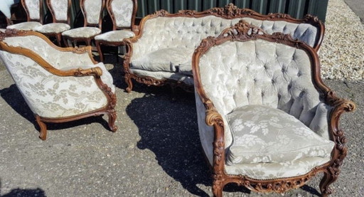 Italiaanse barok bank met fauteuils