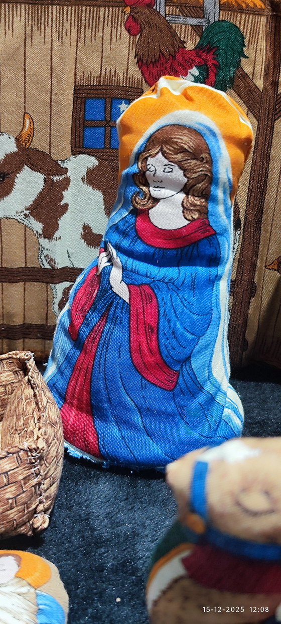 Image 1 of Nativity scene vintage cotton