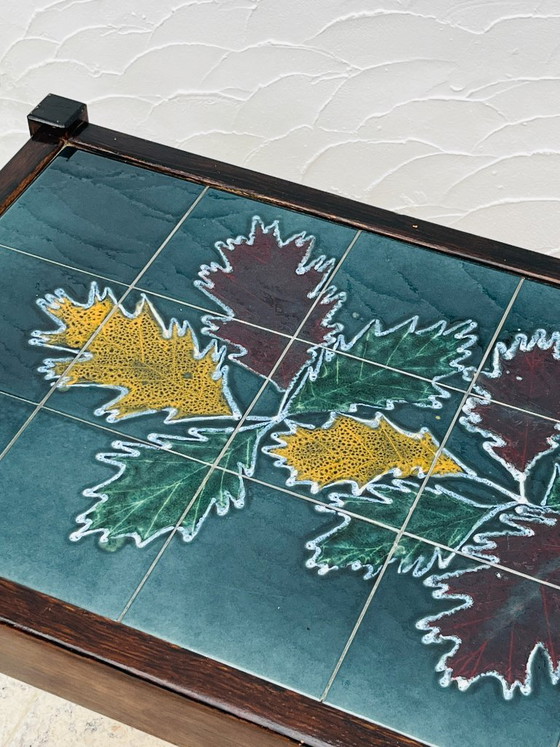 Vintage Ceramic and Solid Wood Coffee Table (photo 6 of 10)