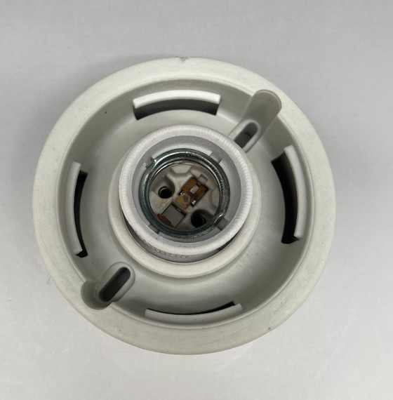 Image 1 of Minimalistische vintage wand-/plafondlamp van porselein en opaalglas – Bauhaus Scandinavisch design