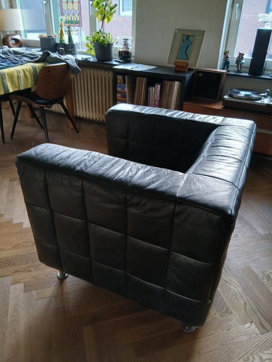 Image 1 of Vintage Leather Cube Armchair in Wittmann Style
