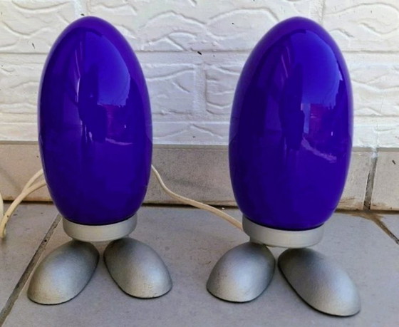 Image 1 of 2x vintage IKEA Fjorton table lamp, by Tatsuo Konno, 1990s