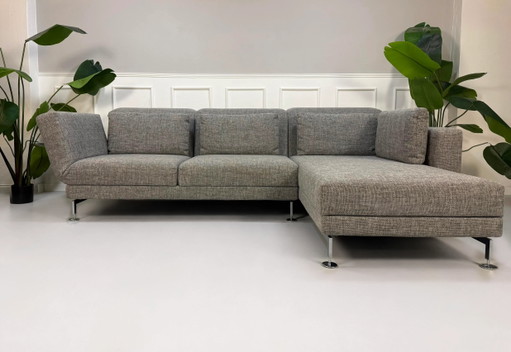 Brühl Moule Ecksofa Stoff Sofa Grau Schlaffunktion