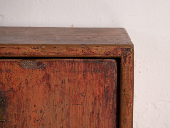 Meuble bas ancien en orme, Chine, vers 1900, Vaisseliers, Laiton, Bois, Marron, Rustic (photo 25 sur 40)