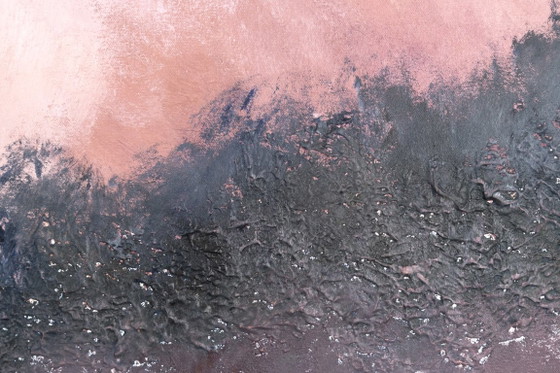 Large Original Framed Abstract Landscape Painting in Pink and Blue - A Doorway for Later (photo 15 of 19)