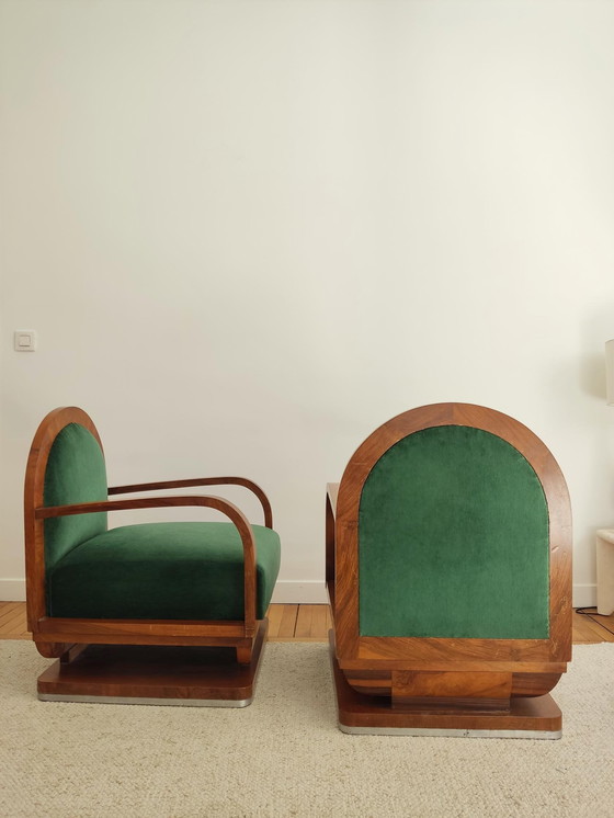 Image 1 of Pair of art deco armchairs
