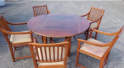 Schuitema jugendstil eetkamer met 5 stoelen 