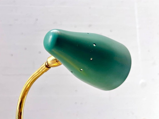 Image 1 of Design tafellamp met metalen kap, Italië jaren 1950