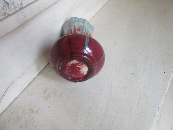 Art Deco Octagonal Ceramic Vase Made in Belgium (Attributed) (photo 3 of 12)