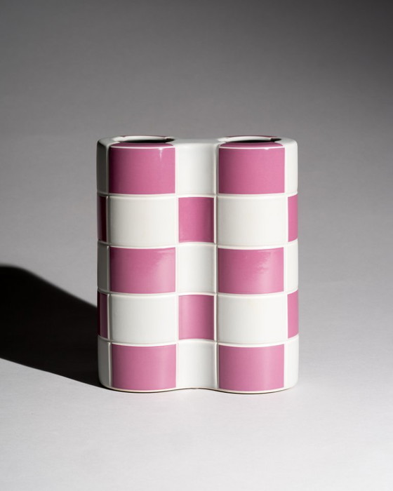 Image 1 of Postmodern Rosenthal Porcelain Vase DUO Jan v.an der Vaart Memphis Style 1980s
