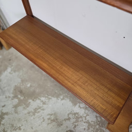 Vintage 60s Danish Teak Modular Wall System Mid Century, Wall cabinet, Wood, Brown, Mid Century Modern (photo 21 of 24)