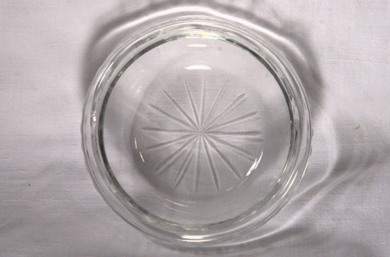 Sugar bowl / Small cup with handle in cut glass and silver-plated metal, 11x8cm (excluding handle), early (photo 3 of 8)