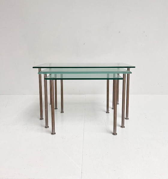 Image 1 of Glazen driedelige mimiset uit de 1970’s