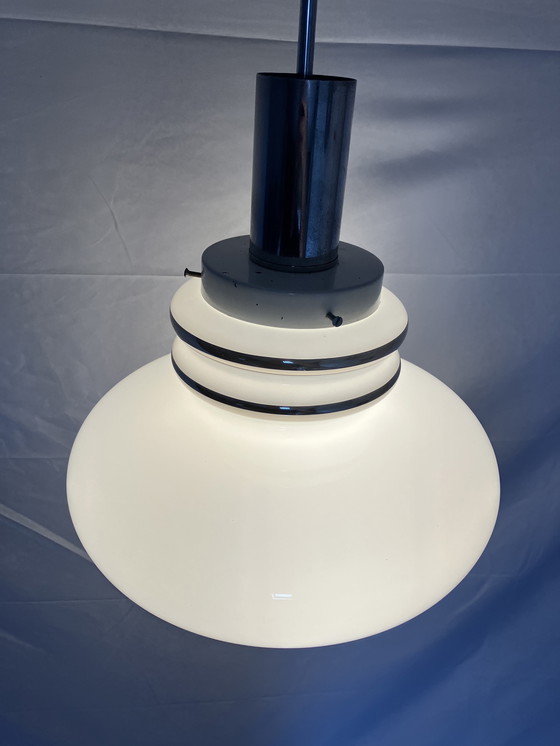 Image 1 of Vintage Leclair & Schäfer hanglamp wit opaline