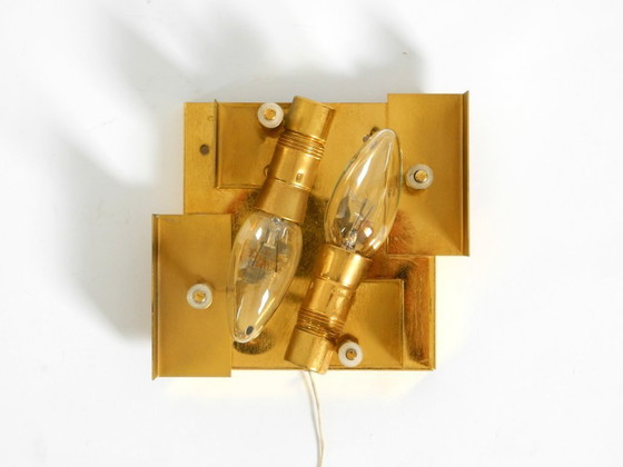 Image 1 of Originale Kinkeldey-Wandlampe aus Kristallglas und Messing aus den 1960er Jahren in neuwertigem Zustand