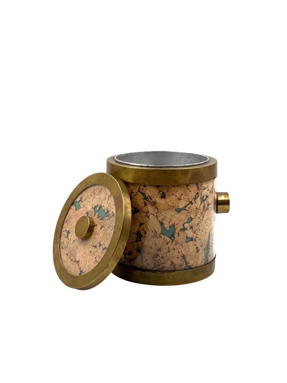 Image 1 of Hollywood regency golden Ice Bucket, France ca. 1970s