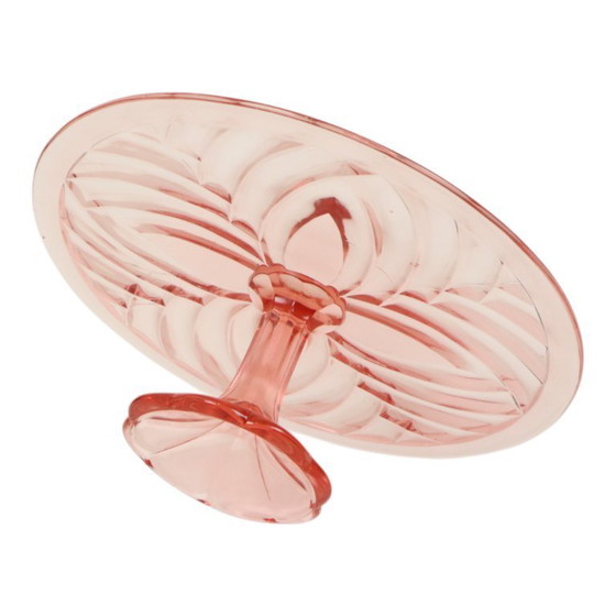 Image 1 of Plato rosa para pasteles, bandeja para repostería estilo Art Déco