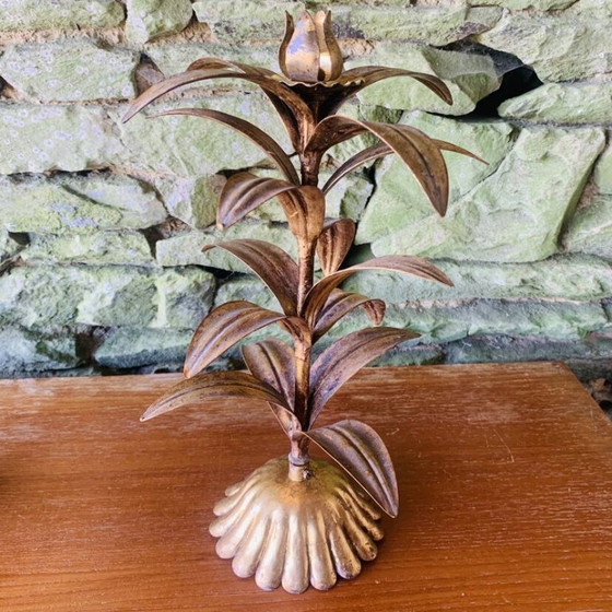 Image 1 of Coppia di candelabri in foglia d'oro degli anni '60