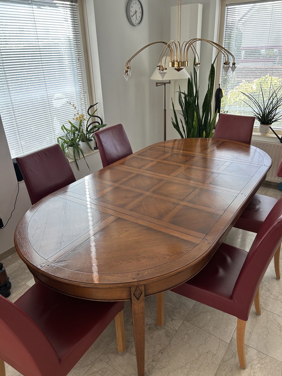 Image 1 of Prachtige massief eiken coulissentafel