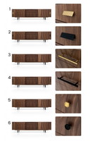 Credenza in noce O-S02 anta scorrevole e 3 cassetti 240