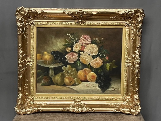 F. Meuris, "Still Life with Fruits.", Paintings & Drawings, Canvas (photo 8 of 8)