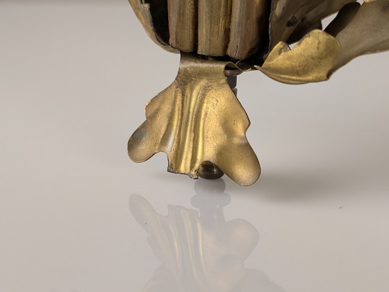 Image 1 of Jugendstil-Wandleuchter aus Kastanienblättern und grünem Glas, 1900er Jahre