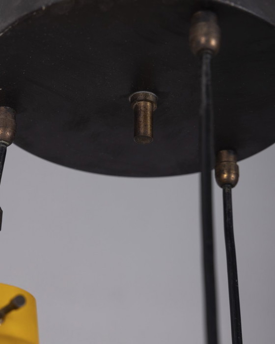 Image 1 of Lustre vintage en vitrail des années 1960, conçu par Stilnovo