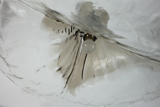 Image 1 of grande y pesada lampara colgante kalmar franken mid century ice glass lamp