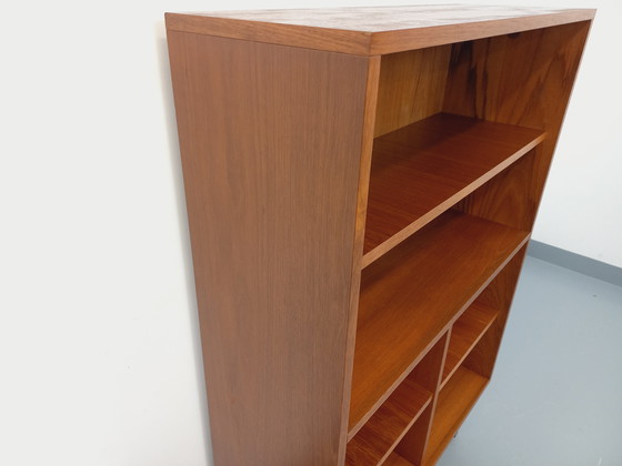 Image 1 of Scandinavian modernist style modular bookcase in teak and black metal from the 60s