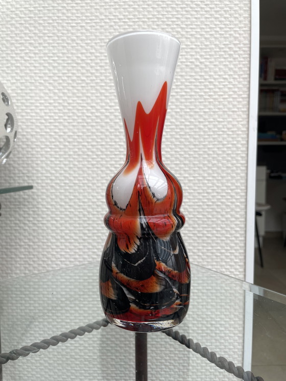 Image 1 of Murano Vase Carlo Moretti Opaline Florence Vase vintage multicolore pop art opalin de Florence, design, années 1970, Italie
