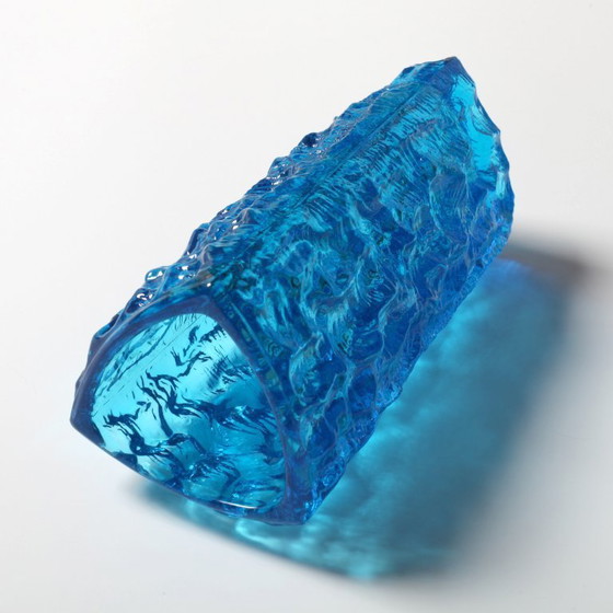 Image 1 of Vintage Ice Blue Glass Vase Moravia by Vladislav Urban: Mid-Century Modern Czech Design