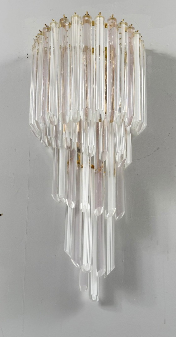 Image 1 of Lampada da parete/applique a cascata di metà secolo di Paulo Venini, vetro di Murano, Italia, anni '70
