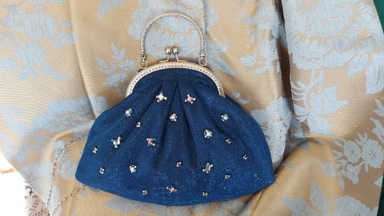 Shiny Blue Bag. Party Bag. Glittery, Sparkling Bag. – Clutches, Nylon (photo 3 of 5)