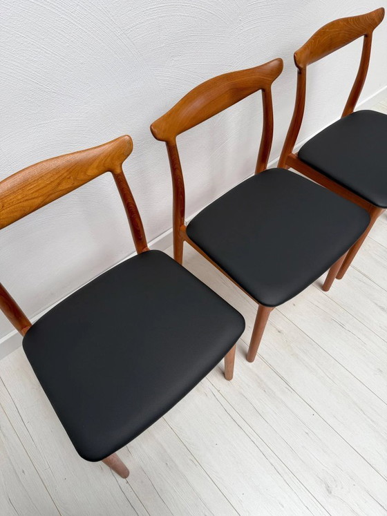 Image 1 of Set van 6 vintage model 112 Deense teakhouten eetkamerstoelen van Erik Wørts voor Vamo Sønderborg, Mid-Century Modern, jaren 196