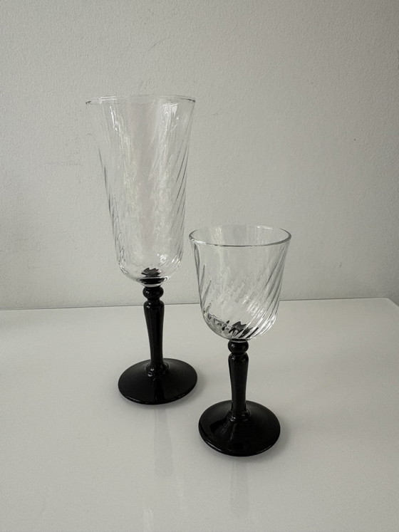 Image 1 of Vintage 70’s/80’s Luminarc France champagneflutes en digestiefglaasjes