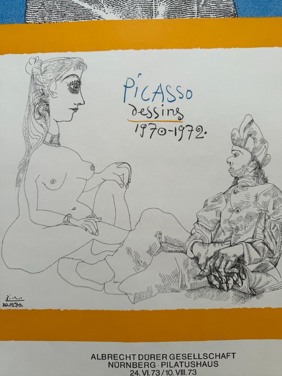Michael Mathias Prechtl (1926-2003), Picasso: Dessins 1970-1972, originele vintage tentoonstellingsposter (photo 7 of 8)