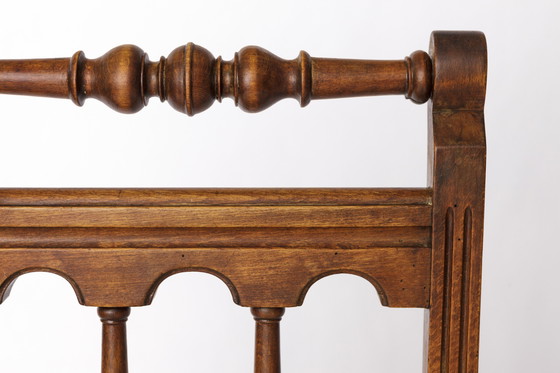 Image 1 of Antieke Beuken Stoel met Weense Rieten Zitting - 1940s Vintage Geweven Stoel