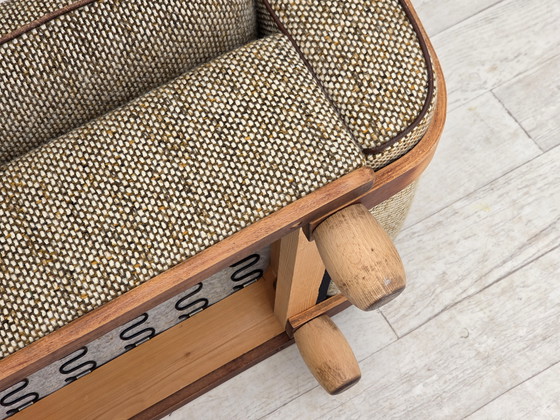 Image 1 of 1970s Danish 2-Seater Sofa, Original Condition, Furniture Wool, Bentwood