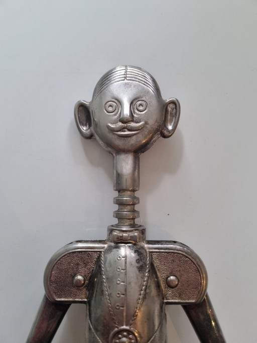 Sacacorchos de diseño "Pierre el Sommelier", Aldo Colombo, Italia, 1984. – keukenaccessoires, Metal (photo 2 of 9)