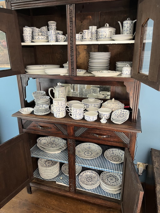 Blau Saks Strohblume servies compleet 150+