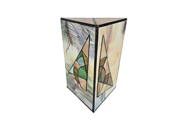 Image 1 of Tiffany table lamp - Sailboat - stained glass - 3rd quarter 20th century