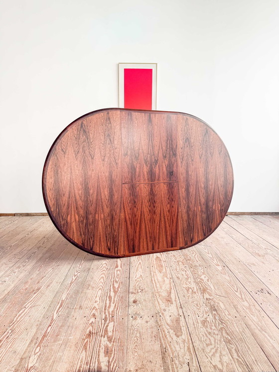 Image 1 of Table de salle à manger extensible de Niels O. Møller pour JL Mollers, ronde, design danois, années 1950, Danemark